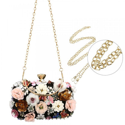 Floral Beaded Clutch Purse for Wedding Clear Crossbody Bag
