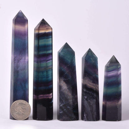 Angelstones Natural Smoky Quartz Gemstone Healing Crystal Hexagonal Pointed Reiki Chakra Faceted Prism Wand Carved Stone Figurine Home Decor