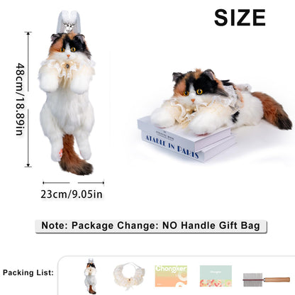 Chongker Cat Shaped Backpack - Handcrafted Stuffed Animals Plush Bag with Adjustable Shoulder, Crossbody, and Handbag Straps (MaineCoon Cat)