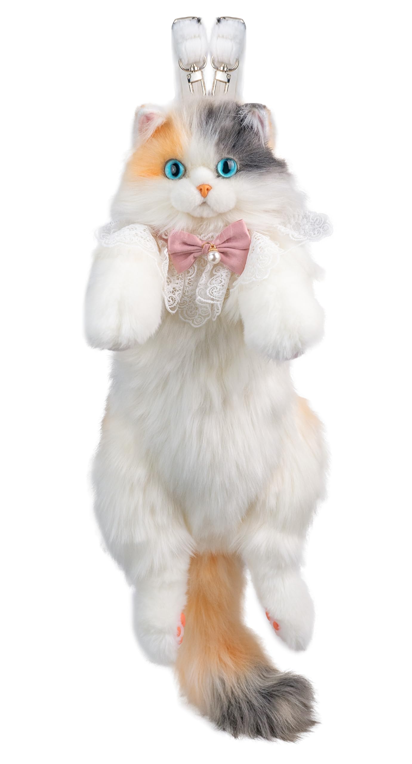 Chongker Cat Shaped Backpack - Handcrafted Stuffed Animals Plush Bag with Adjustable Shoulder, Crossbody, and Handbag Straps (MaineCoon Cat)