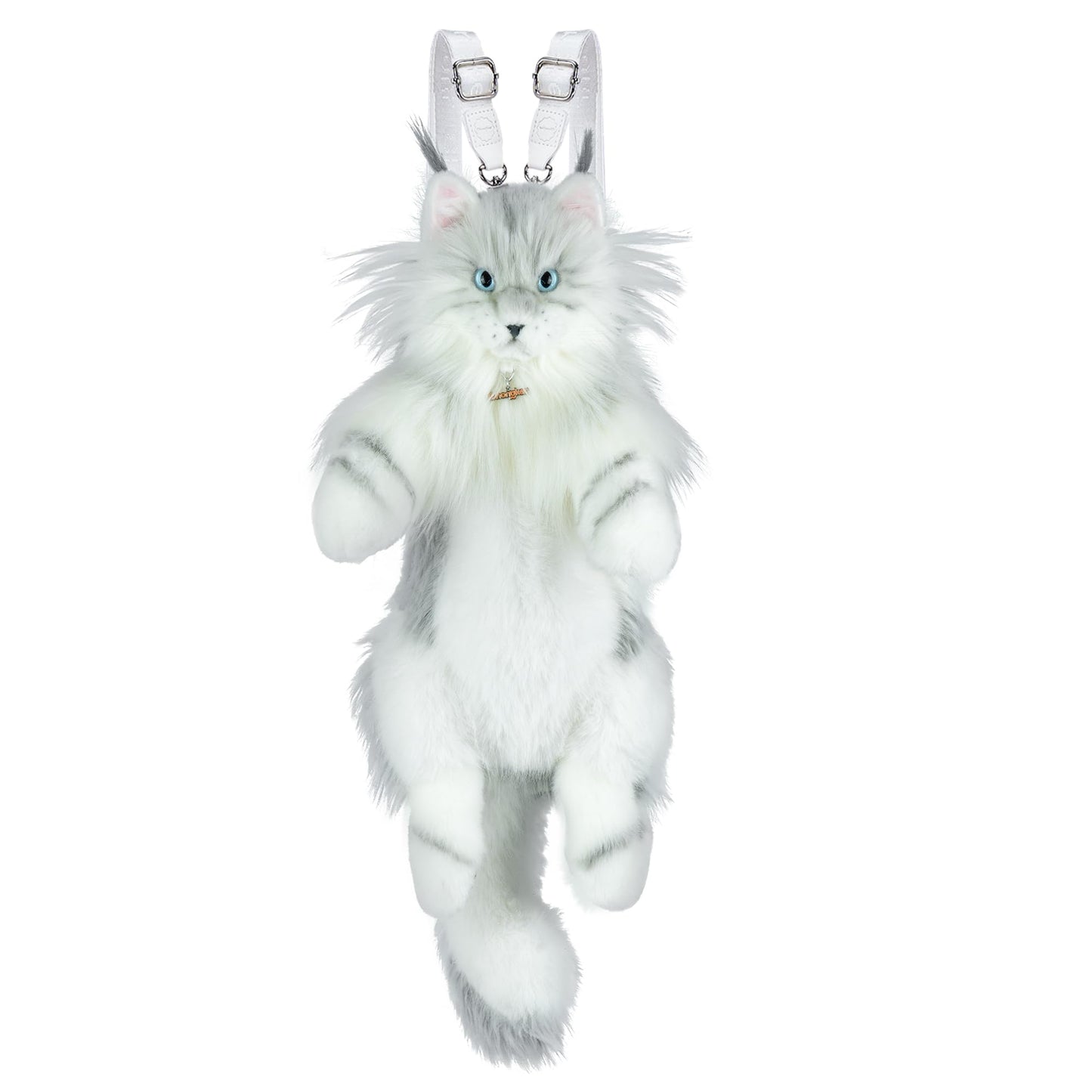 Chongker Cat Shaped Backpack - Handcrafted Stuffed Animals Plush Bag with Adjustable Shoulder, Crossbody, and Handbag Straps (MaineCoon Cat)
