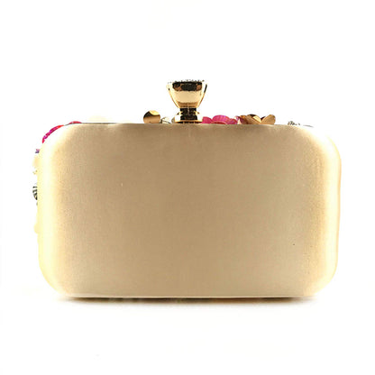 Women Clutches Flower Evening Handbag Chain Strap Shoulder Bag
