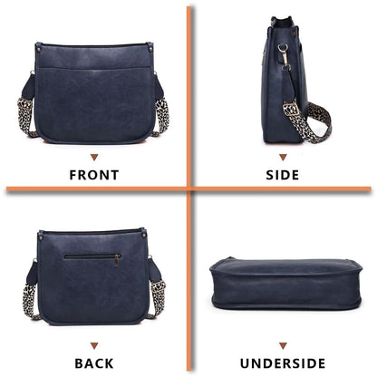 Crossbody Purse with Guitar Strap Zipped Pockets Handbag Shoulder Bag Vegan Leather Crossbody Bags for Women