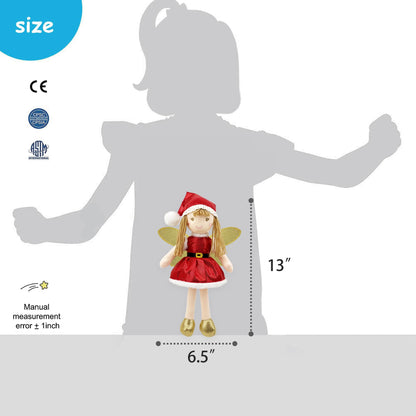 June Garden 18" Ballerina Plush Doll Rosalie - Soft Pink Hair Doll in Floral Dress & Tulle Skirt with Ballet Shoes - Gift for Girls & Toddlers