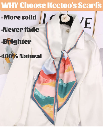 Mitzah Head Scarf  Mulberry Silk Imitation Women's 59" Fashion Neck Satin Scarfs for Bag 59 * 5.9”