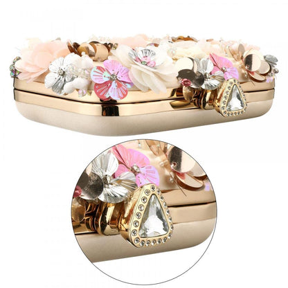 Floral Beaded Clutch Purse for Wedding Clear Crossbody Bag
