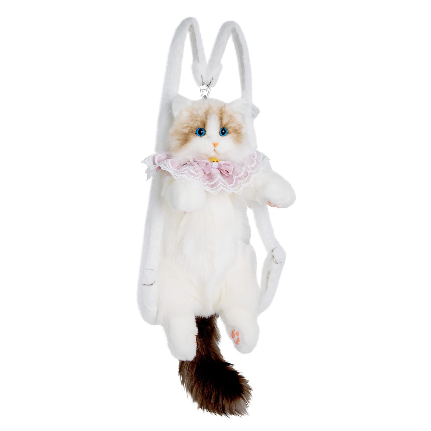 Chongker Cat Shaped Backpack - Handcrafted Stuffed Animals Plush Bag with Adjustable Shoulder, Crossbody, and Handbag Straps (MaineCoon Cat)