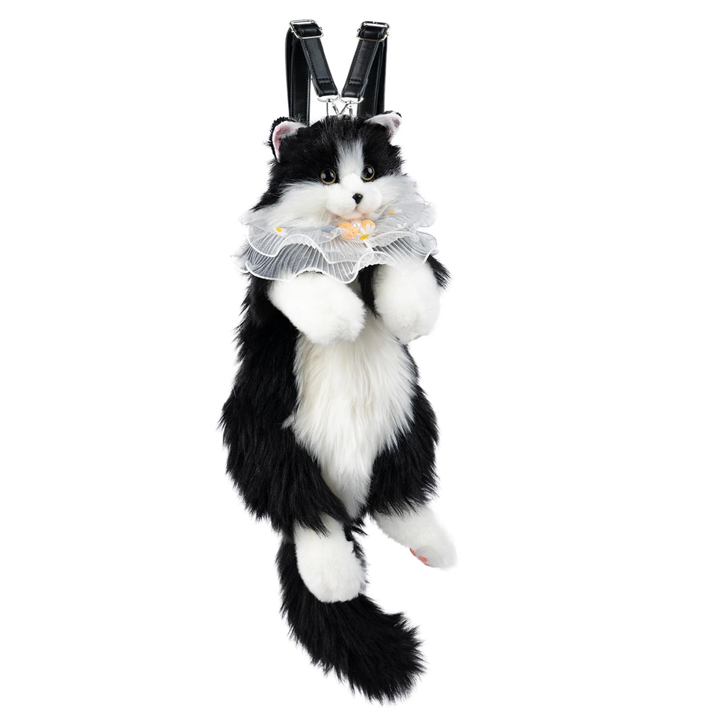 Chongker Cat Shaped Backpack - Handcrafted Stuffed Animals Plush Bag with Adjustable Shoulder, Crossbody, and Handbag Straps (MaineCoon Cat)