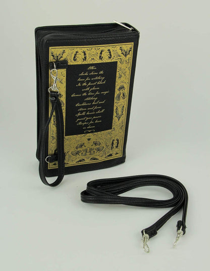Beauty and the Beast Book Handbag Black Vinyl Novelty Clutch Purse Crossbody Bag