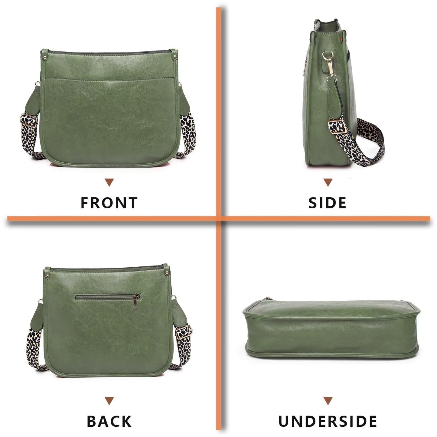 Crossbody Purse with Guitar Strap Zipped Pockets Handbag Shoulder Bag Vegan Leather Crossbody Bags for Women