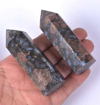 Angelstones Natural Smoky Quartz Gemstone Healing Crystal Hexagonal Pointed Reiki Chakra Faceted Prism Wand Carved Stone Figurine Home Decor