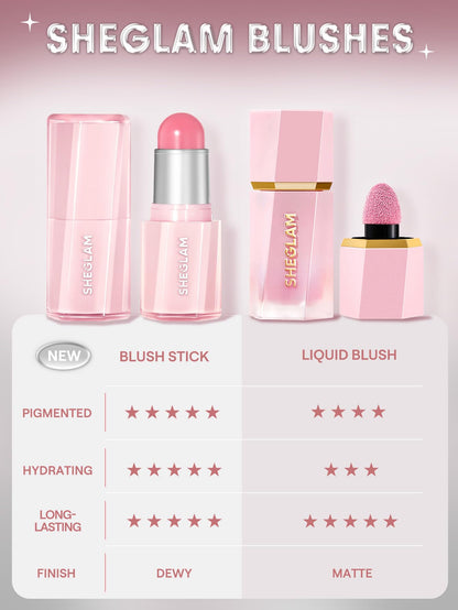 SHEGLAM Buttery Bliss Blush Stick Cream Milk Makeup Blush-Cherry Pick
