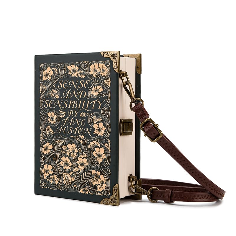 Classic Book Purse Vegan Leather Crossbody Bag for Women Book Lover Gift Clutch Handbag