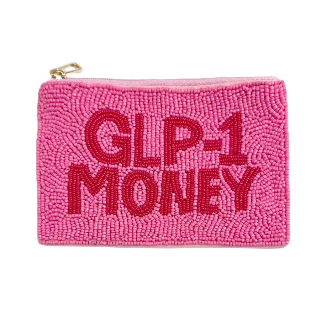 Pearl Beaded Coin Purse Handmade with Colorful Designs Savings Bag Small Zipper Pouch for Cash Card & Makeup (Botox Money)