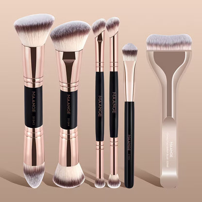 Makeup Brush Set 6 Pcs with Kabuki Brush Nylon for Foundation Concealer Blush