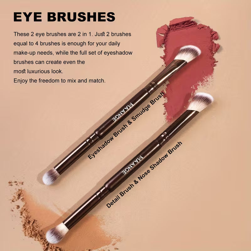Makeup Brush Set 6 Pcs with Kabuki Brush Nylon for Foundation Concealer Blush