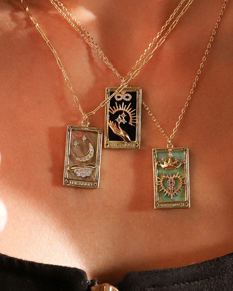 Tarot Card Necklace 18K Plated Tarnish Proof Waterproof Hypoallergenic Stainless Steel
