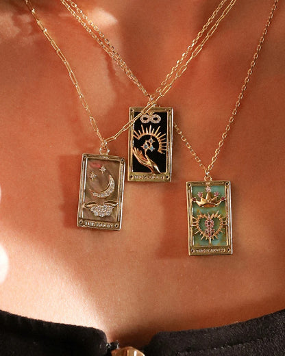 Tarot Card Necklace 18K Plated Tarnish Proof Waterproof Hypoallergenic Stainless Steel