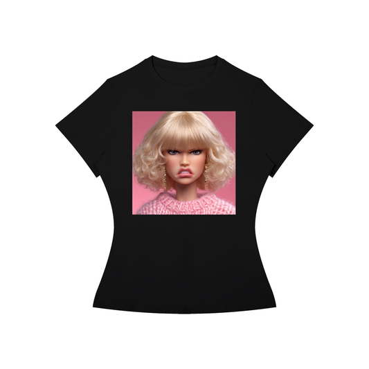 Funny Angry Barbie Doll Face Women’s Slim Fit Performance T-Shirt