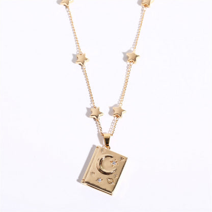 Soulmate Necklace Open & Close Book Cute Dainty Stainless Steel