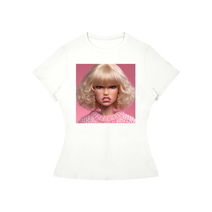 Funny Angry Barbie Doll Face Women’s Slim Fit Performance T-Shirt