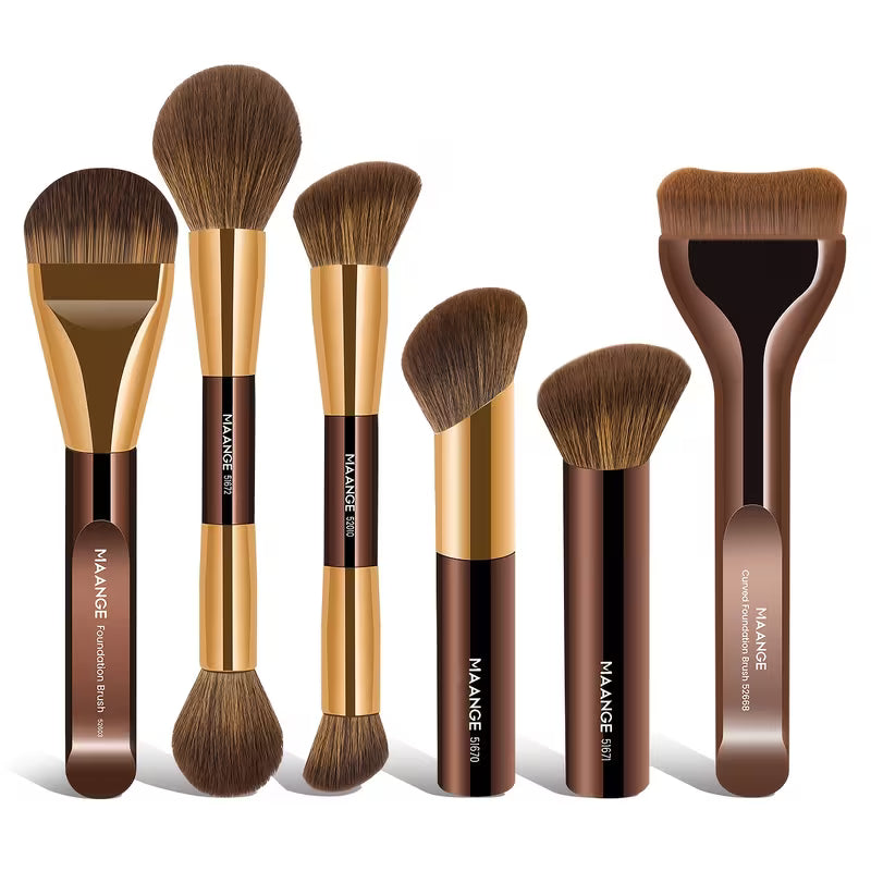 Makeup Brush Set 6 Pcs with Kabuki Brush Nylon for Foundation Concealer Blush