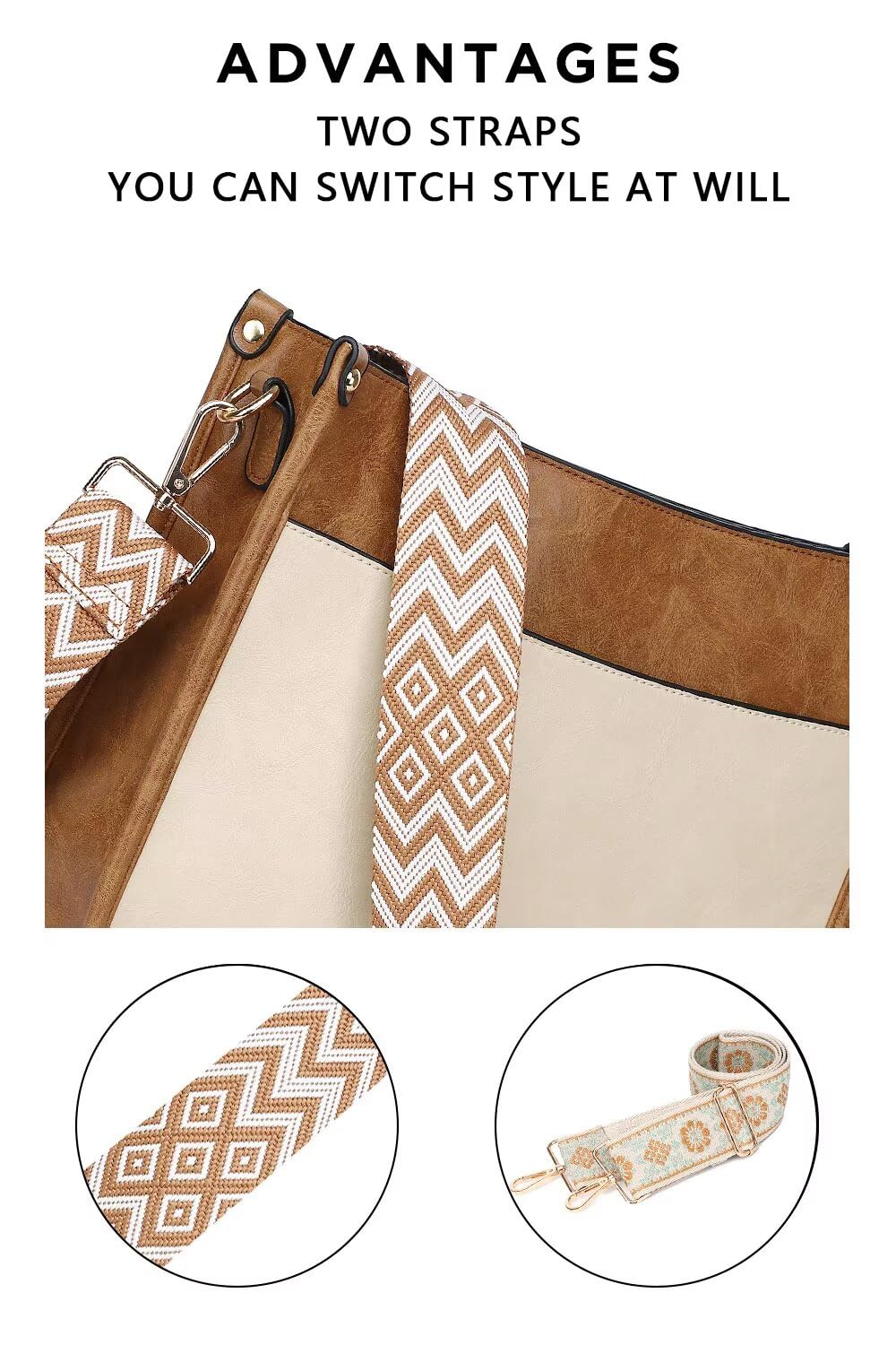Crossbody Purse with Guitar Strap Zipped Pockets Handbag Shoulder Bag Vegan Leather Crossbody Bags for Women