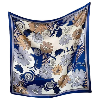 35" Square Mulberry Silk Imitation Head Scarf for Women Satin Large Hair Scarves Neck Scarf
