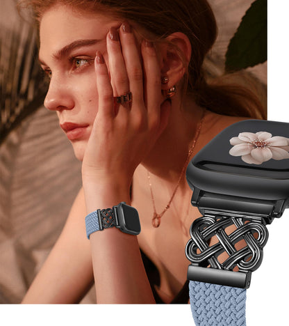 Braided Magnetic Band Compatible with Apple Watch Bands 38/40/41/42/44/45/46/49mm Dressy Celtic Metal Stretchy Elastic Strap for Watch Series 11 10 9 8 7 6 5 4 SE/Ultra 3 2 1