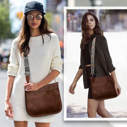 Crossbody Purse with Guitar Strap Zipped Pockets Handbag Shoulder Bag Vegan Leather Crossbody Bags for Women