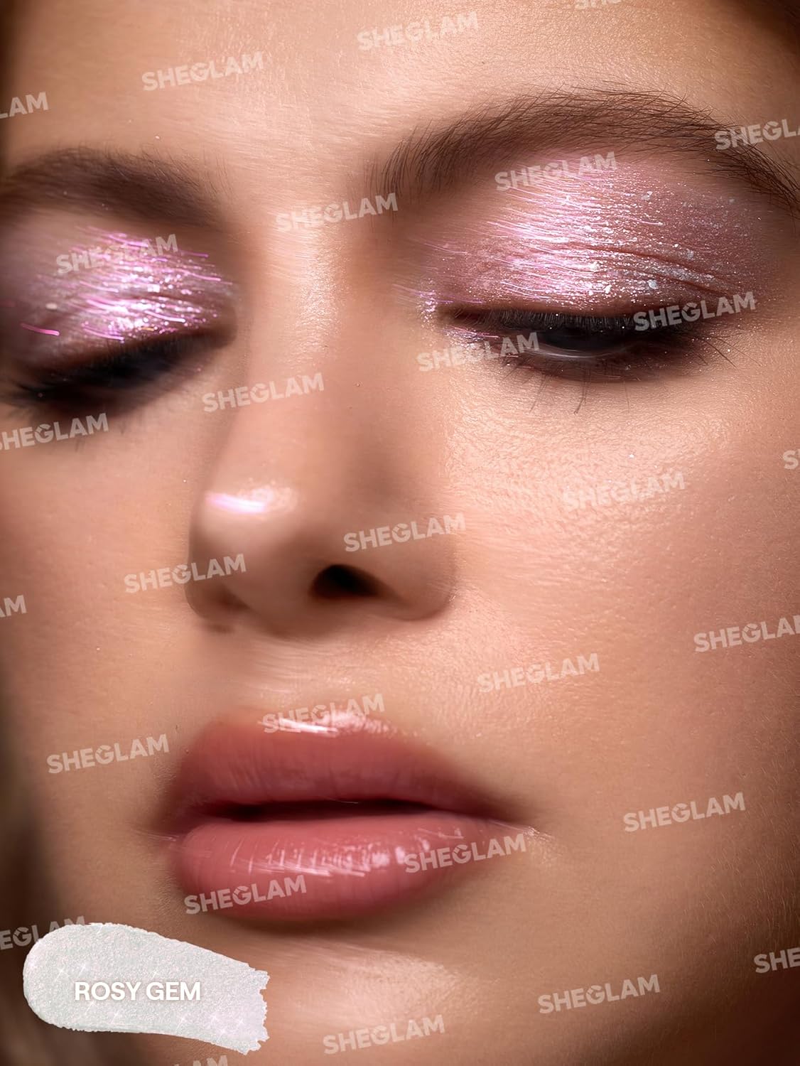 SHEGLAM Crystal Jelly Glaze Stick Eye Shadow Stick Eyeliner Brightener Pencil Crayon with Brush Easy to Blend Long Lasting Shimmer Eyeshadow-Lilac Luster