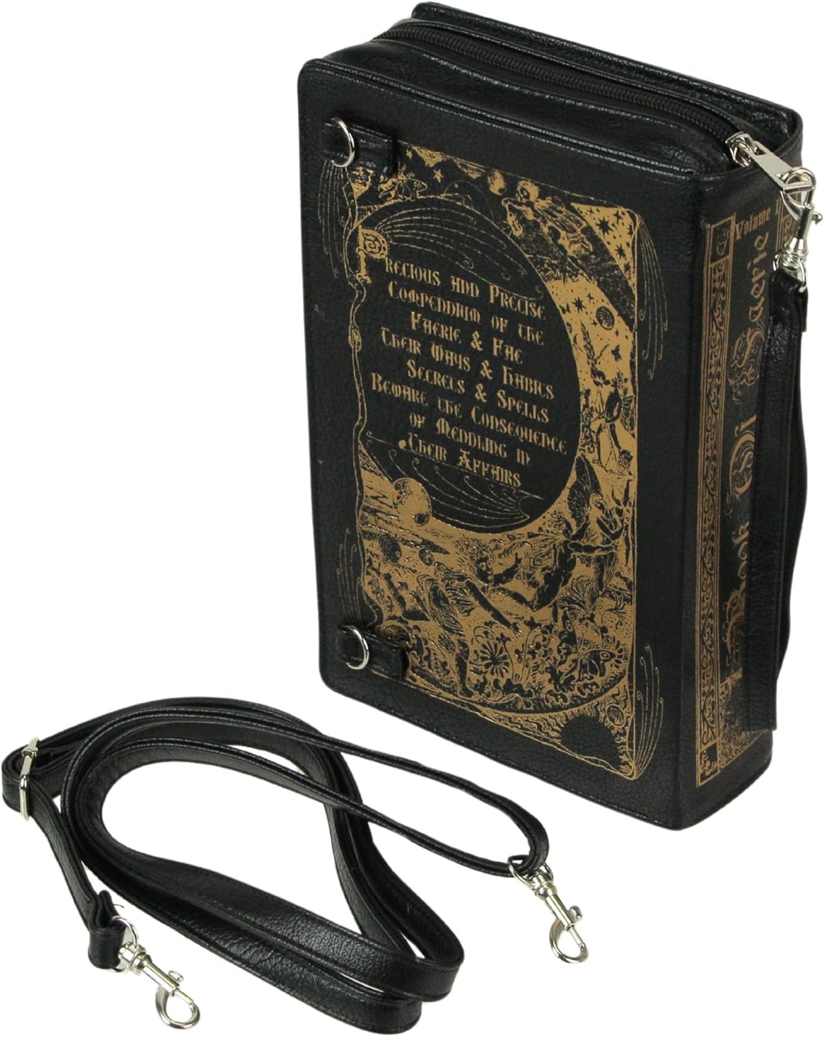 Beauty and the Beast Book Handbag Black Vinyl Novelty Clutch Purse Crossbody Bag