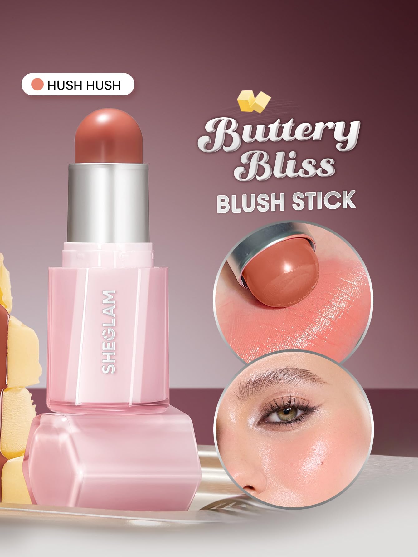 SHEGLAM Buttery Bliss Blush Stick Cream Milk Makeup Blush-Cherry Pick