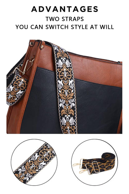 Crossbody Purse with Guitar Strap Zipped Pockets Handbag Shoulder Bag Vegan Leather Crossbody Bags for Women