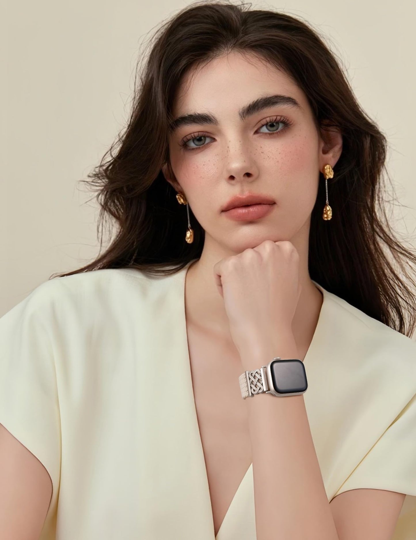 Braided Magnetic Band Compatible with Apple Watch Bands 38/40/41/42/44/45/46/49mm Dressy Celtic Metal Stretchy Elastic Strap for Watch Series 11 10 9 8 7 6 5 4 SE/Ultra 3 2 1