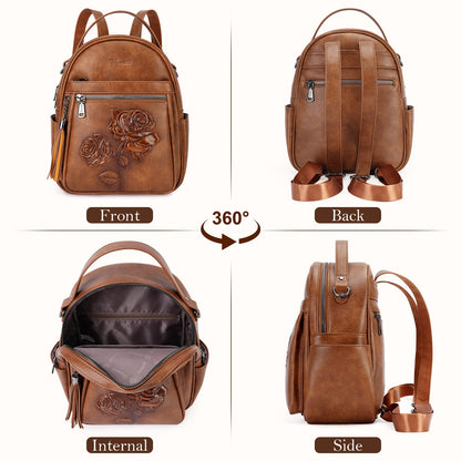 Mini Mochila Bolso para Mujeres, Mochila Pequeña de Cuero Vegano Repujado, Mochilas de Moda, Mochilas de Día, Bolso de Hombro, Pequeño, Moderno