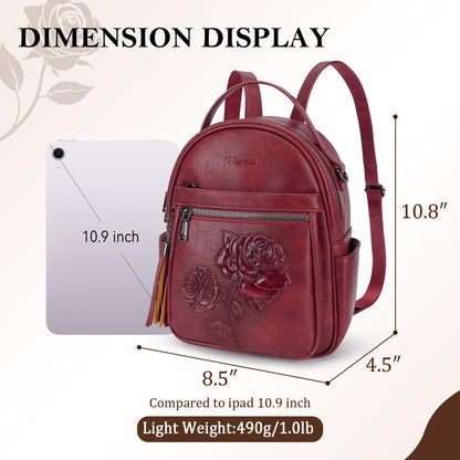 Mini Mochila Bolso para Mujeres, Mochila Pequeña de Cuero Vegano Repujado, Mochilas de Moda, Mochilas de Día, Bolso de Hombro, Pequeño, Moderno