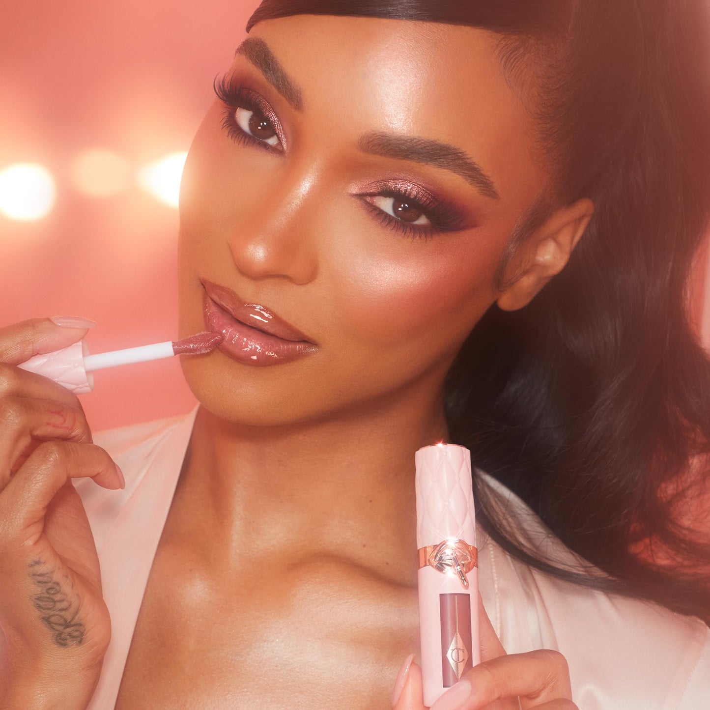 Charlotte Tilbury Pillow Talk Plumpgasm Lip Gloss - Hydrating Lip Plumper with Hyaluronic Acid & Plumpgasm Heat + Ice Technology for Juicy, Glossy Fullness