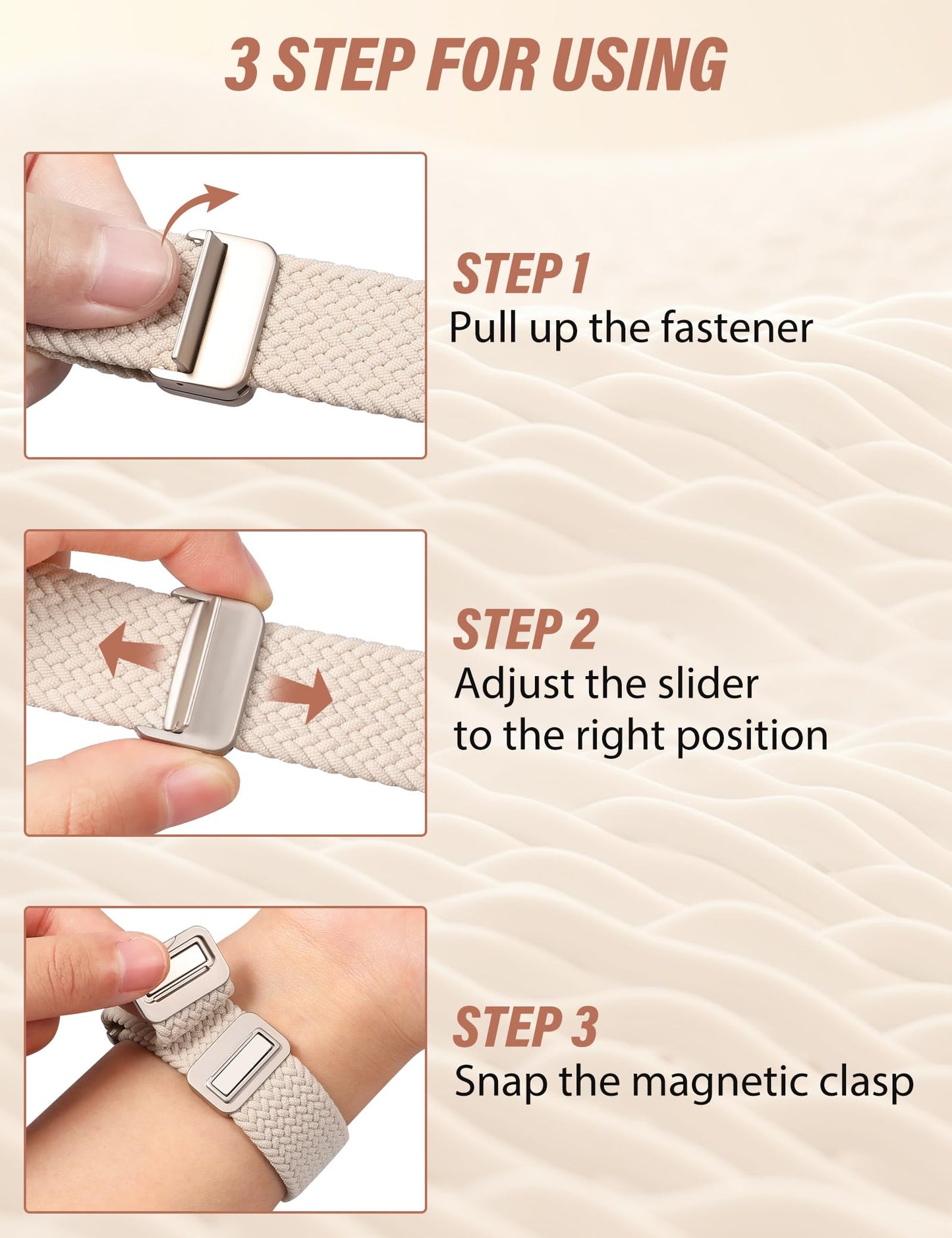 Braided Magnetic Band Compatible with Apple Watch Bands 38/40/41/42/44/45/46/49mm Dressy Celtic Metal Stretchy Elastic Strap for Watch Series 11 10 9 8 7 6 5 4 SE/Ultra 3 2 1