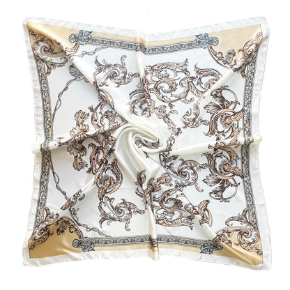 35" Square Mulberry Silk Imitation Head Scarf for Women Satin Large Hair Scarves Neck Scarf