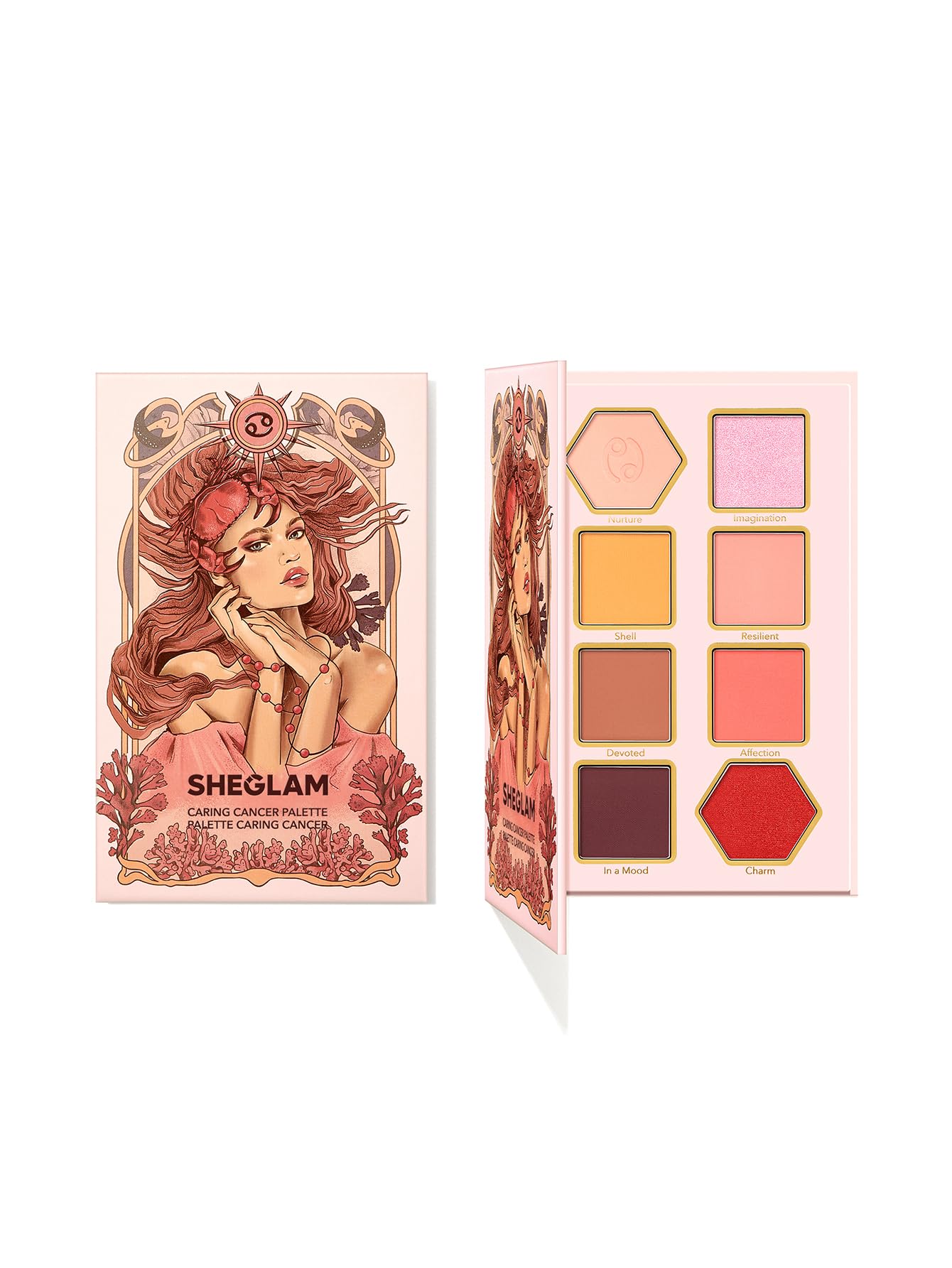 SHEGLAM Glitter Metallic Eyeshadow Palette 8-Color High Pigment Green Gold Long Wearing Horoscope Collection Eye Shadow Palette - Virtuous Virgo
