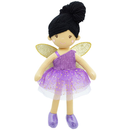 June Garden 18" Ballerina Plush Doll Rosalie - Soft Pink Hair Doll in Floral Dress & Tulle Skirt with Ballet Shoes - Gift for Girls & Toddlers