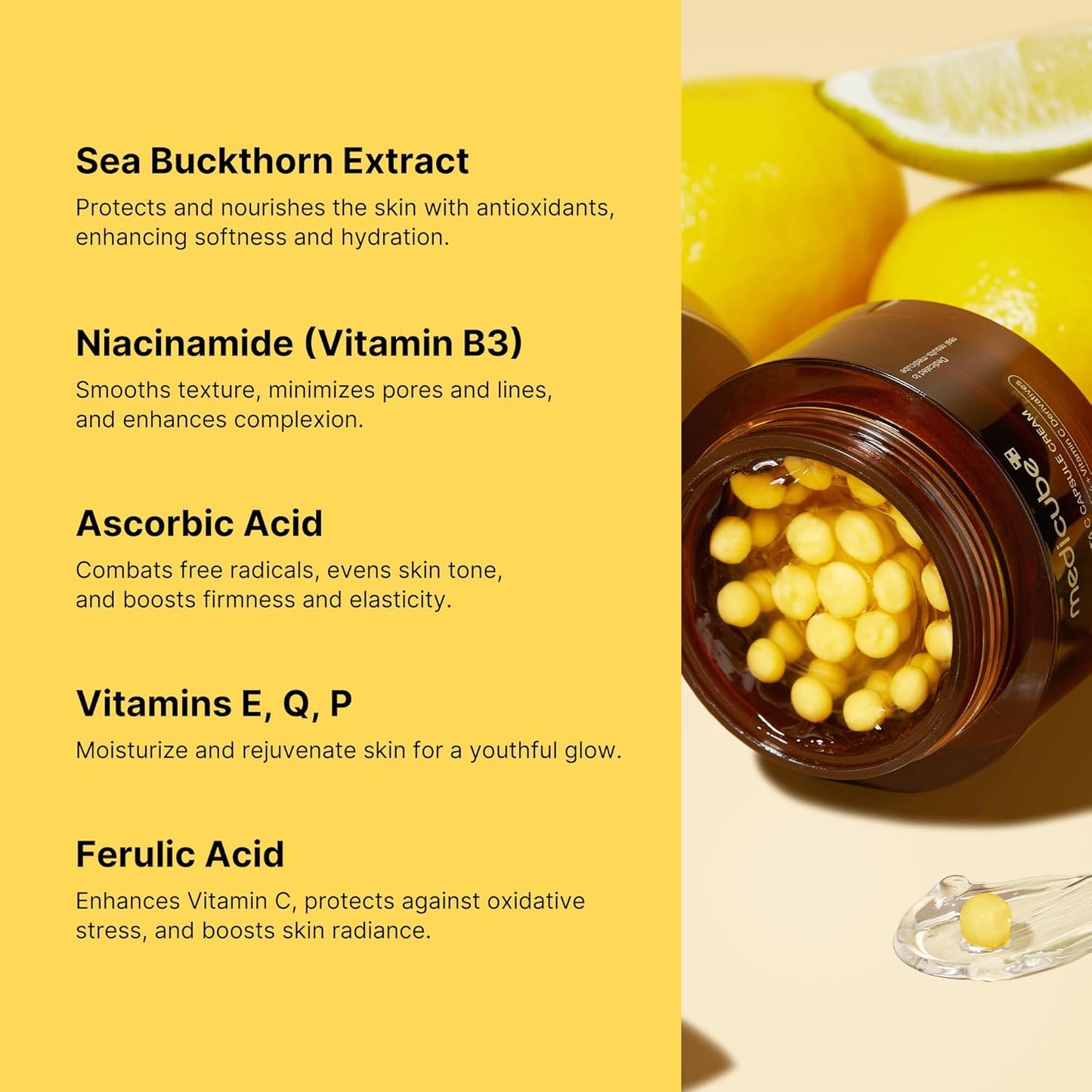 medicube Uneven Skin & Firm Duo: Deep Vitamin C Golden Capsule Face Moisturizer and Salmon DNA PDRN Pink Collagen Capsule Cream