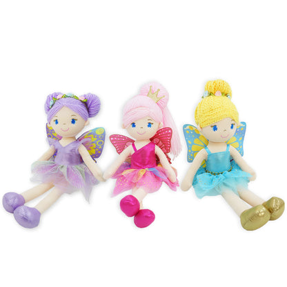 June Garden 18" Ballerina Plush Doll Rosalie - Soft Pink Hair Doll in Floral Dress & Tulle Skirt with Ballet Shoes - Gift for Girls & Toddlers