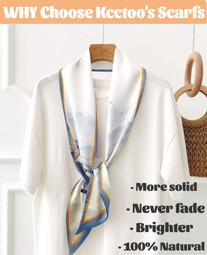 Mitzah Head Scarf  Mulberry Silk Imitation Women's 59" Fashion Neck Satin Scarfs for Bag 59 * 5.9”
