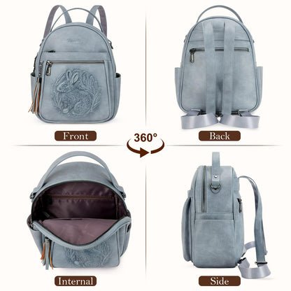 Mini Mochila Bolso para Mujeres, Mochila Pequeña de Cuero Vegano Repujado, Mochilas de Moda, Mochilas de Día, Bolso de Hombro, Pequeño, Moderno