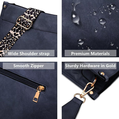 Crossbody Purse with Guitar Strap Zipped Pockets Handbag Shoulder Bag Vegan Leather Crossbody Bags for Women