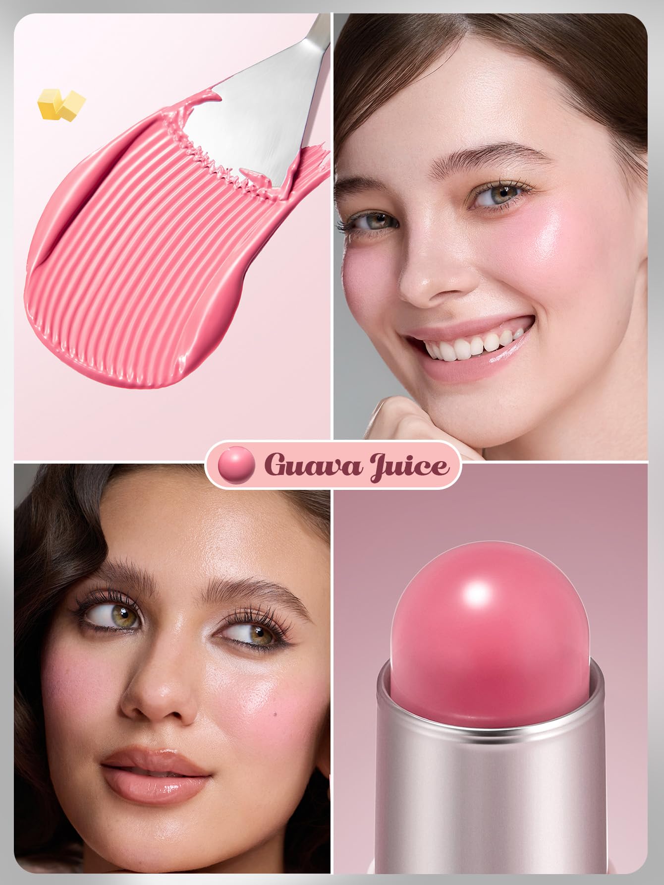 SHEGLAM Buttery Bliss Blush Stick Cream Milk Makeup Blush-Cherry Pick