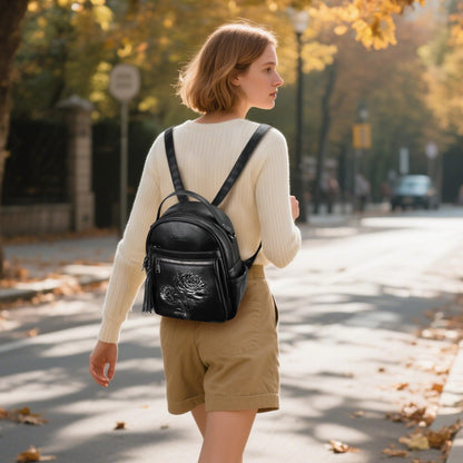 Mini Mochila Bolso para Mujeres, Mochila Pequeña de Cuero Vegano Repujado, Mochilas de Moda, Mochilas de Día, Bolso de Hombro, Pequeño, Moderno