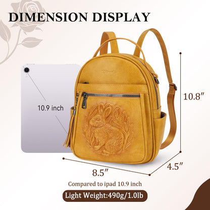 Mini Mochila Bolso para Mujeres, Mochila Pequeña de Cuero Vegano Repujado, Mochilas de Moda, Mochilas de Día, Bolso de Hombro, Pequeño, Moderno